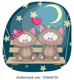 Valentine card with Lovers Cats