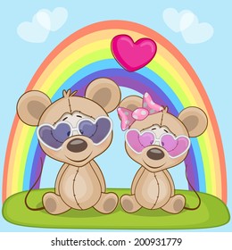 Valentine card with Lovers Mouse