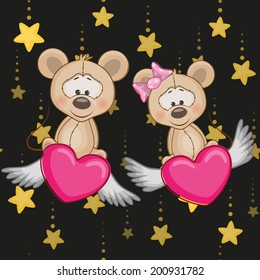 Valentine card with Lovers Mouse
