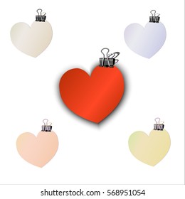 Valentine card paper on a white background, vector illustration