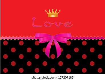 Valentine card red and black.Vector eps10, illustration