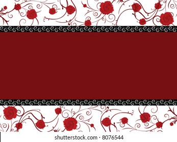 Valentine card with red roses