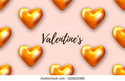 Valentine card. Romantic day background love poster to promotion. Sale banner with hearts and gifts. Special offer to romantic day.