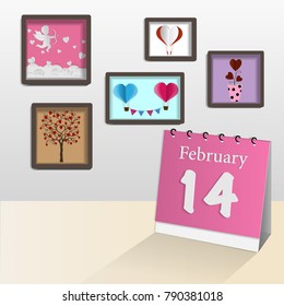 Valentine card For showcase love style paper art. vector illustration