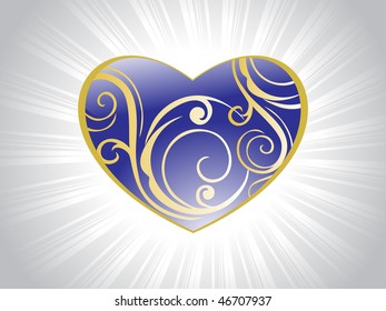 valentine card with swirl design illustration