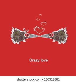 Valentine card with two hedgehogs.Vector.