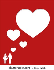 Valentine card vector. free space for text. 