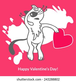 Valentine card. Vector illustration.