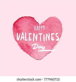 valentine card with water color background