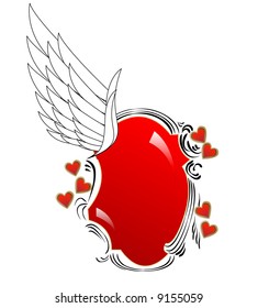 Valentine card with wings