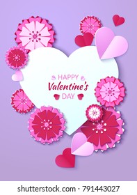 valentine card,3D rendering, vector illustration, red pink sakura flowers made of paper, wedding bouquet, wedding card, quinting,  beautiful blossoming heart shape