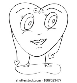 Valentine card-a heart symbol in the form of a girl