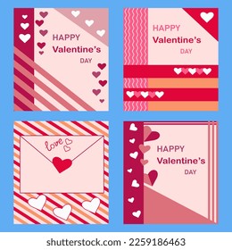 Valentine cards. Valentine's Day. Congratulation. Love confession.Vector design.
