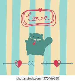 Valentine Cat card