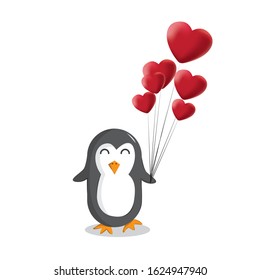 valentine celebration and vector penguin character