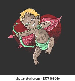 valentine character cupid cute angel love illustration vector