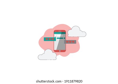 Valentine Chat Cell Phone Cloud Icon
