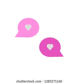 Valentine chat icon , flat style, Valentines day signs and love symbols. Wedding infographics, 