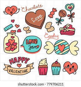Valentine Chocolate and Candy Doodle Set