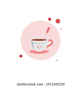 Icono de la burbuja de la copa de chocolate Valentine