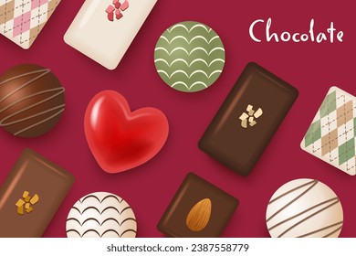 Valentine chocolate cute background material