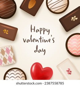 Valentine chocolate cute background material