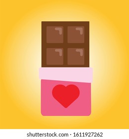 valentine chocolate flat vector icon