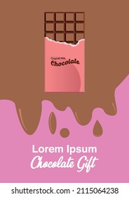 Valentine chocolate gift flyers Background Vector Illustration 