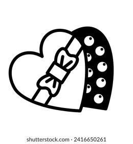 Valentine Chocolate Icon (Valentine Icons), True Black Icon