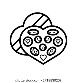 Plantillas de diseño de Vector de icono de chocolate de San Valentín simples y modernas