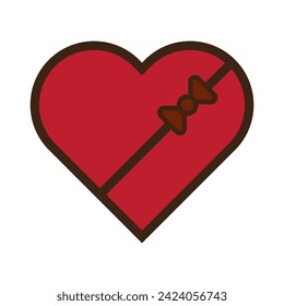 Valentine Chocolate icon vector illustration logo design