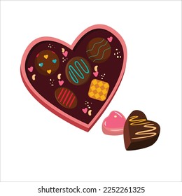 Valentine chocolate icons 3d heart shapes design