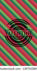 Valentine christmas colors style emblem. Vector Illustration. Detailed.