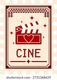 Valentine Cinema Postage Stamp Design