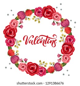 Valentine Circle Rose Wreath