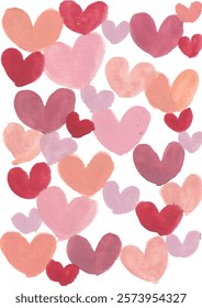 valentine clipart Watercolor Hearts Pattern