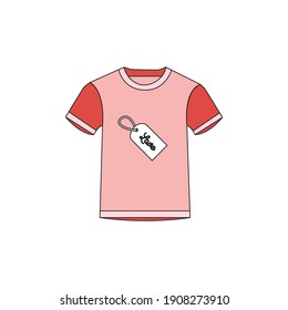 valentine clothes icon fill line vector illustration