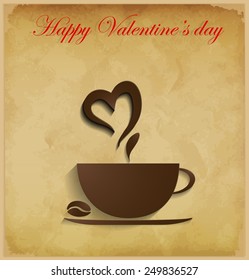 Valentine coffee background. Vector eps10.