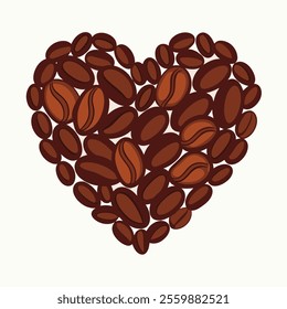 Valentine Coffee Love Heart Vector.