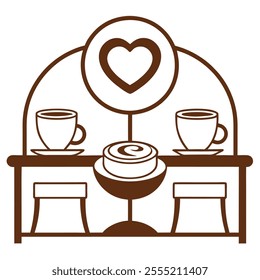 Valentine Coffee Shop Vector element.