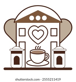 Valentine Coffee Shop Vector element.