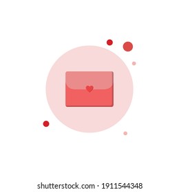 Valentine Coin Purse Circle Bubble Icon