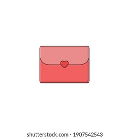Valentine Coin Purse  Fill Line Icon