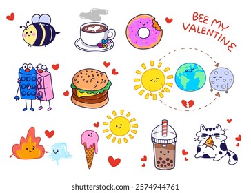 Valentine collection graphic design elements