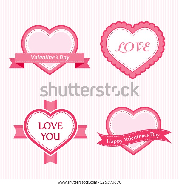 Valentine Collection of Labels and vector element\
with retro vintage styled\
design