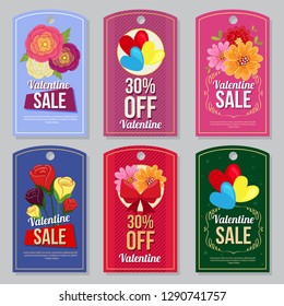 valentine collection tag set flat style buttercup flower