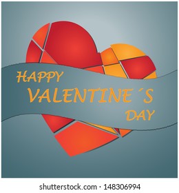 valentine color heart on the dark background with text happy valentine's day