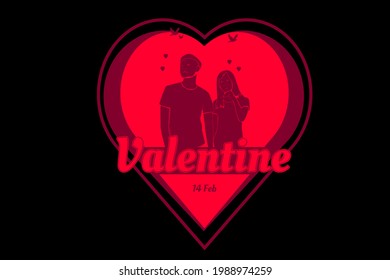 valentine color pink gradient hand drawing