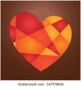 valentine colored heart on the dark background