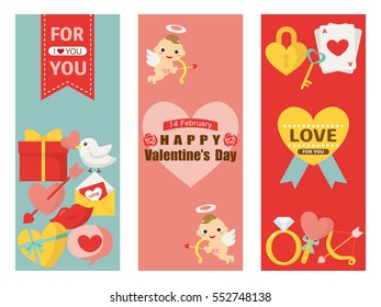 Valentine colorful card set